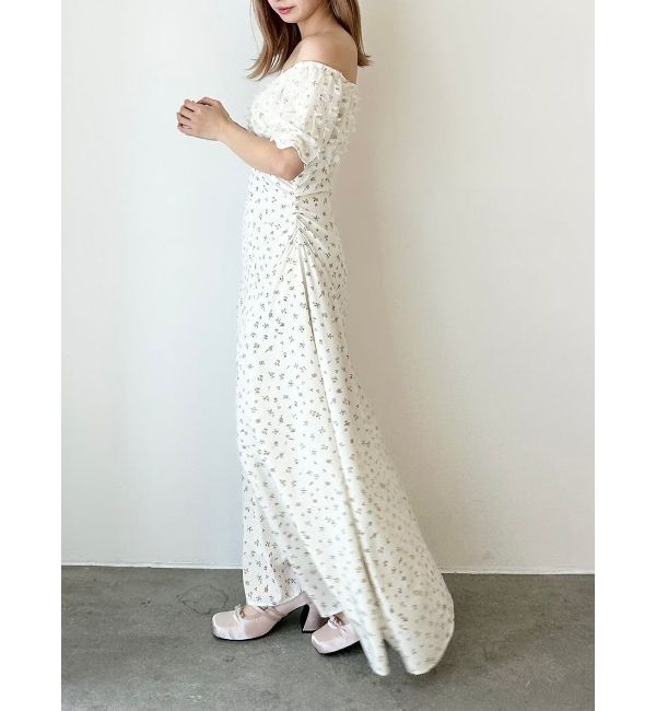 CALNAMUR「TULLE LAYERED FLOWER OP/チュールレイヤードフラワーワンピース」|ワンピース|