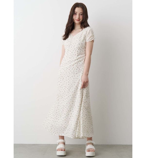 CALNAMUR「TULLE LAYERED FLOWER OP/チュールレイヤードフラワーワンピース」|ワンピース|