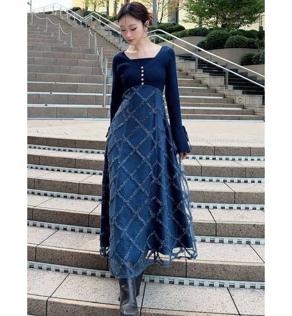 RESEXXY「ドッキングニットフレアワンピース」|ワンピース|