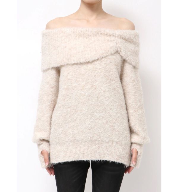 EMODA「TUCK OFF SHOULDER KNIT」|ニット・セーター|アイボリー