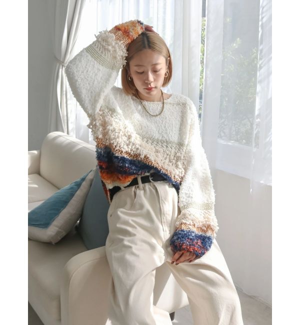 Ungrid「ファンシーヤーンスラブニット」|ニット・セーター|