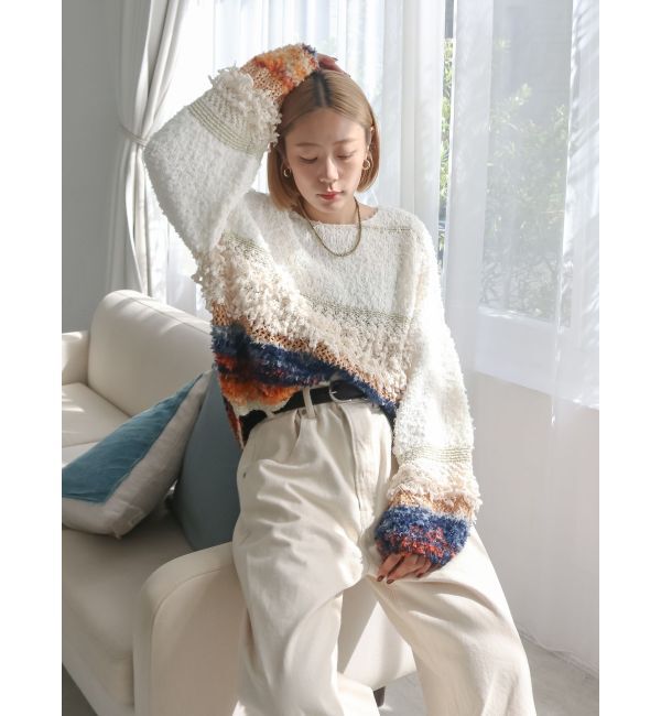 Ungrid「ファンシーヤーンスラブニット」|ニット・セーター|