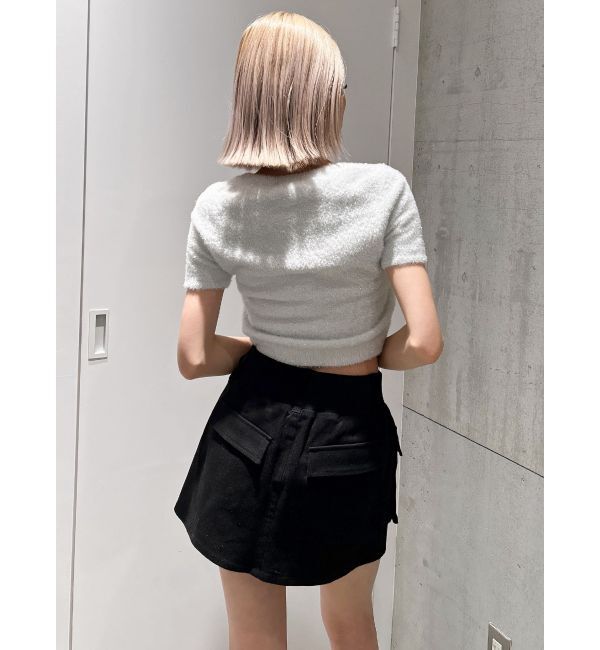 GYDA「シャギーハーフスリーブニットトップス」|ニット・セーター|
