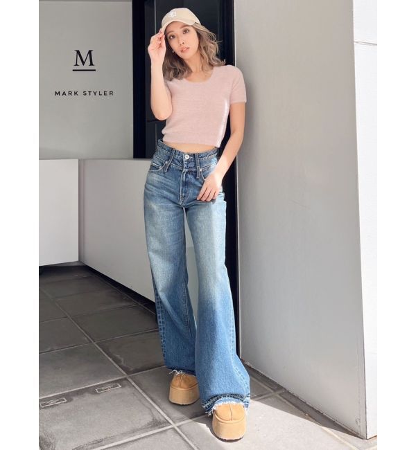 GYDA「シャギーハーフスリーブニットトップス」|ニット・セーター|