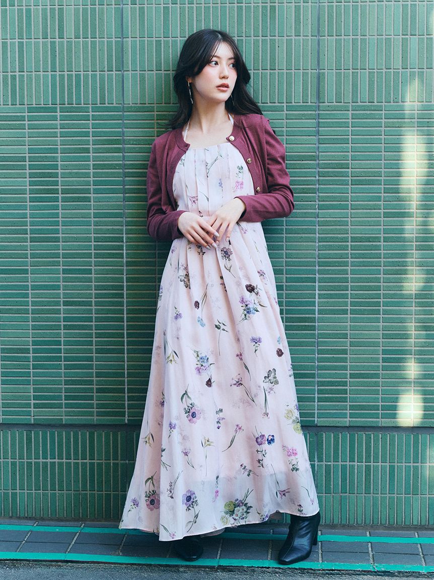 SNIDEL「カーデセットフローラルプリントキャミワンピース」|ワンピース|