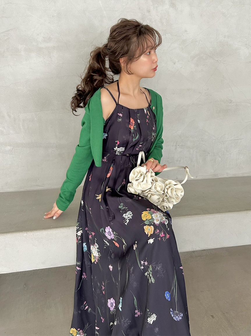 SNIDEL「カーデセットフローラルプリントキャミワンピース」|ワンピース|