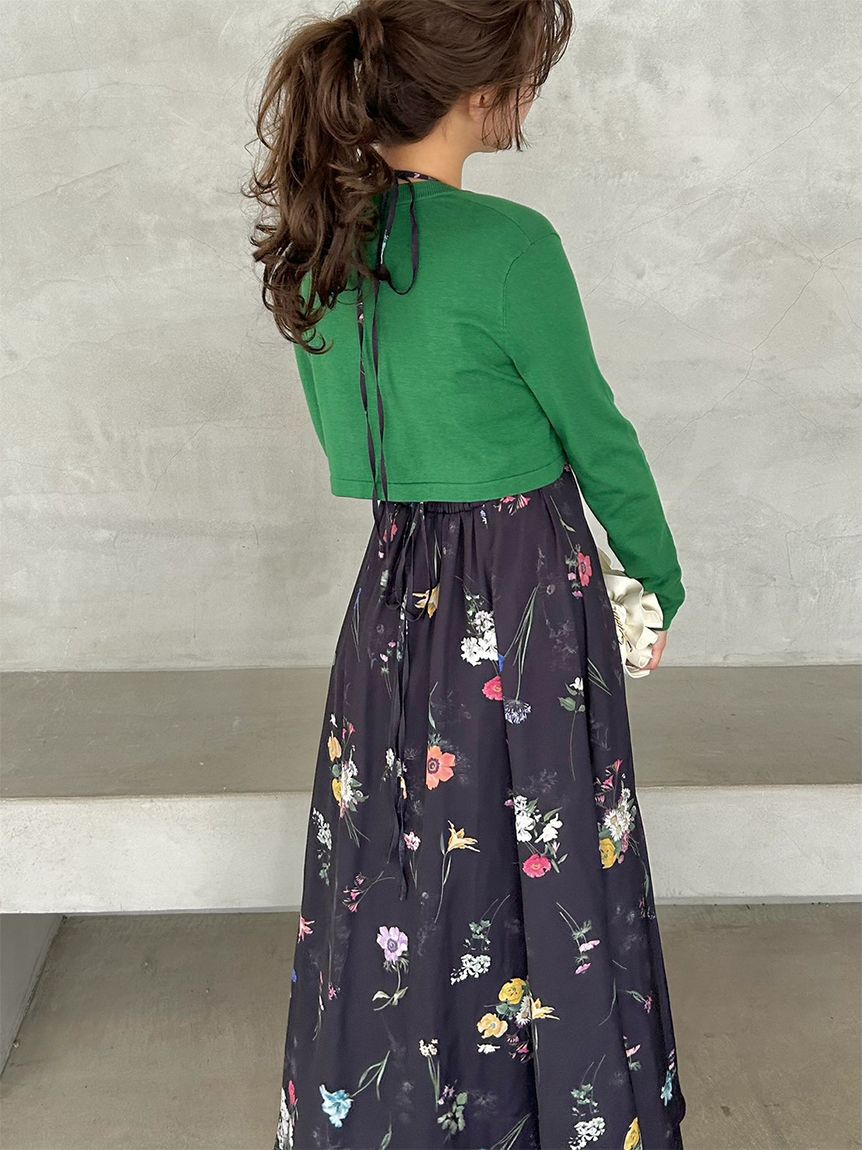 SNIDEL「カーデセットフローラルプリントキャミワンピース」|ワンピース|