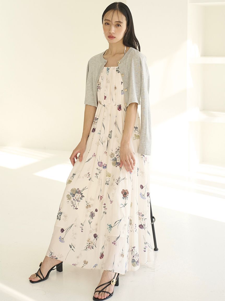 SNIDEL「カーデセットフローラルプリントキャミワンピース」|ワンピース|
