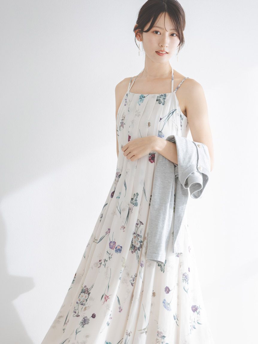 SNIDEL「カーデセットフローラルプリントキャミワンピース」|ワンピース|