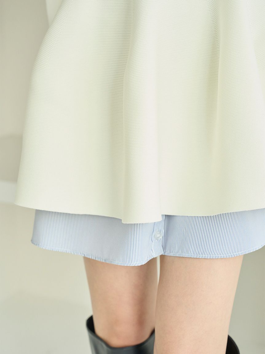 SNIDEL「シャツレイヤードニットチュニック」|チュニック|