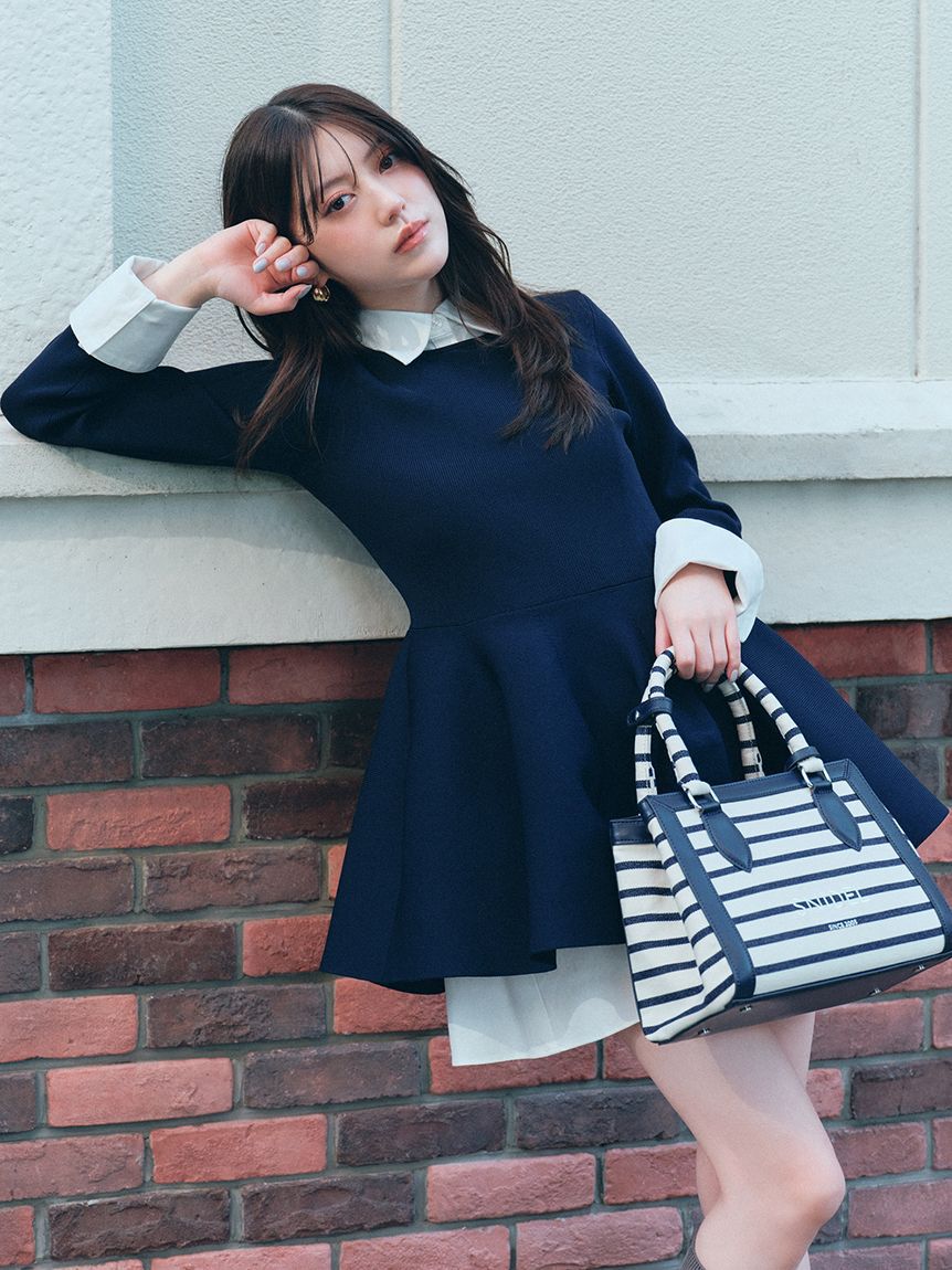 SNIDEL「シャツレイヤードニットチュニック」|チュニック|