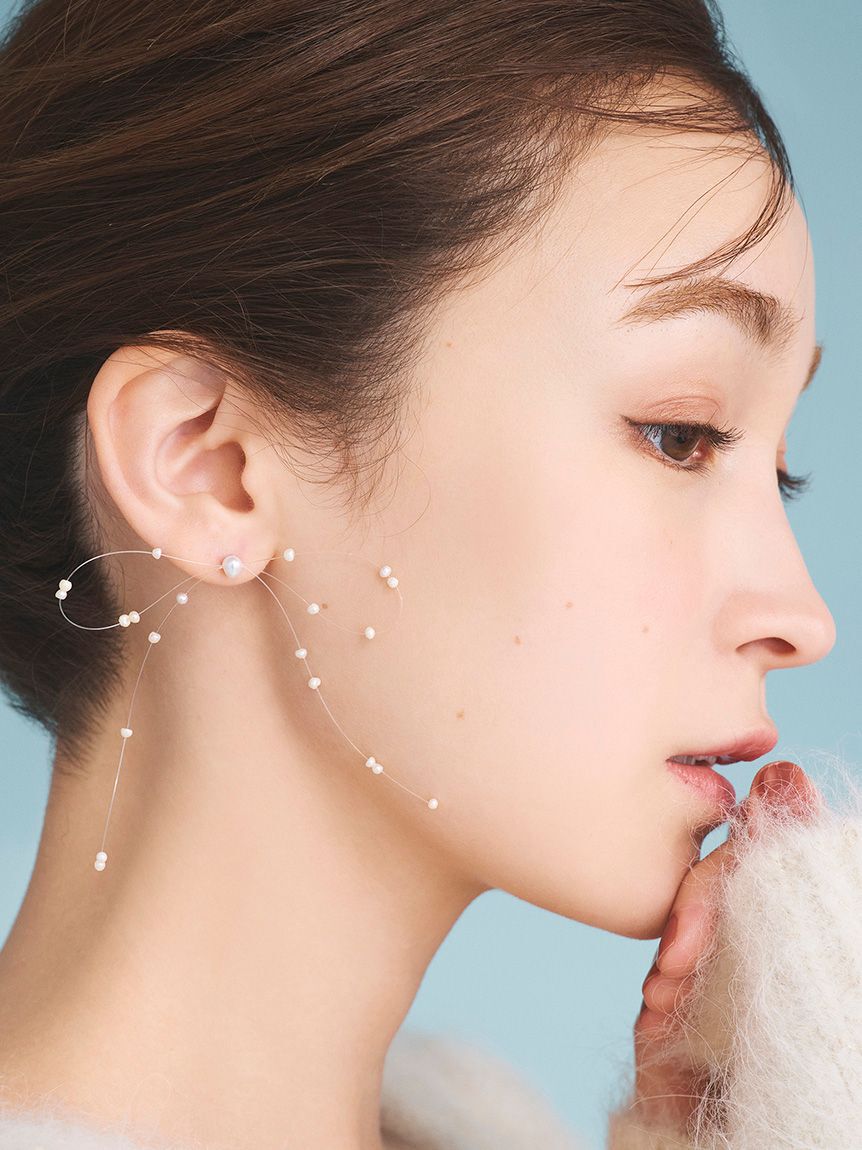 CELFORD「【HANAE MORI&times;CELFORDコラボ】 淡水パールリボンピアス」|ピアス|