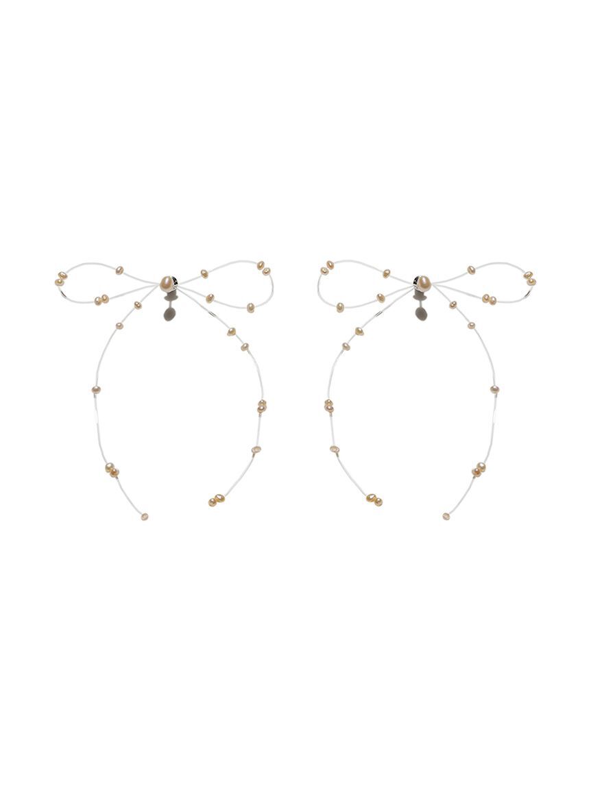CELFORD「【HANAE MORI&times;CELFORDコラボ】 淡水パールリボンピアス」|ピアス|PNK