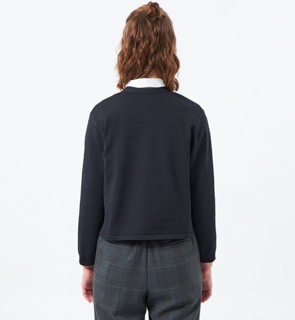 MACKINTOSH PHILOSOPHY「ラメボーダーVネックカーディガン」|ニット・セーター|