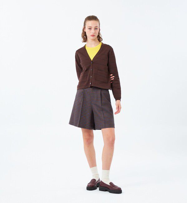 MACKINTOSH PHILOSOPHY「ラメボーダーVネックカーディガン」|ニット・セーター|