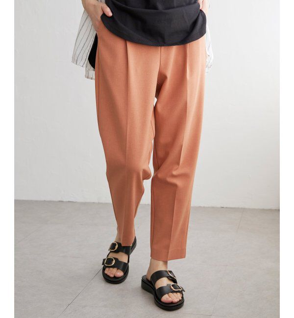 ikka「リネンライクテーパードパンツ」|その他|オレンジ