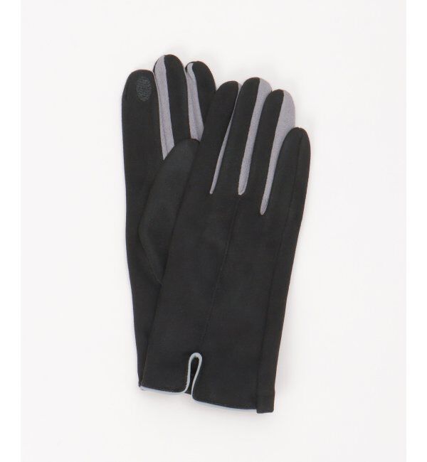 ikka「エコスエードバイカラーグローブ」|手袋|