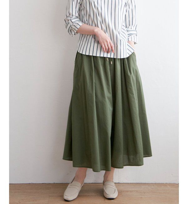 ikka「コットンボリュームスカーチョ」|その他|Dkグリーン