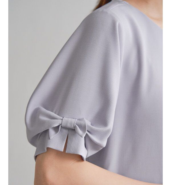 IKKA LOUNGE「ドライタッチ袖リボンブラウス」|シャツ・ブラウス|