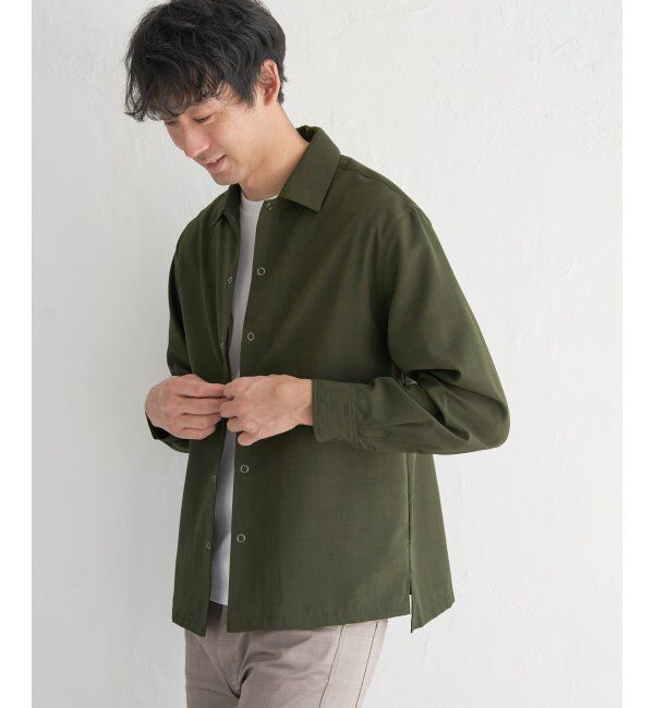 ikka「【吸水速乾】イージーケアリネンライクシャウター」|ブルゾン・スタジャン|