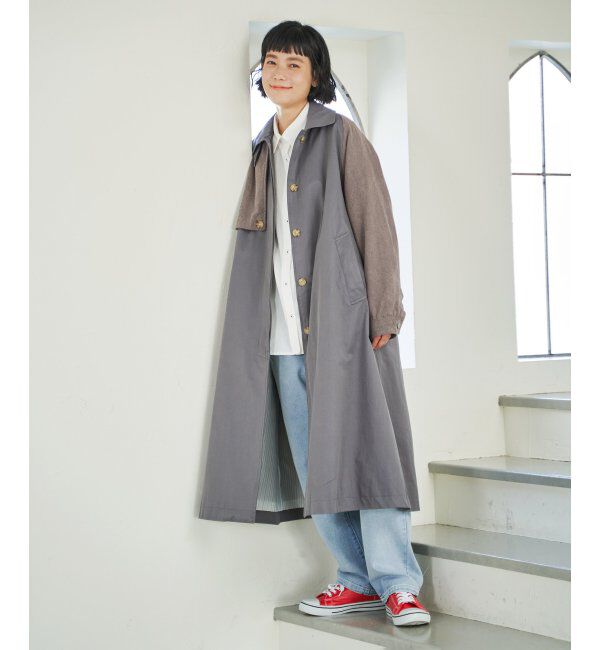 Lbc with Life「デニム切り替えステンカラーコート」|その他|