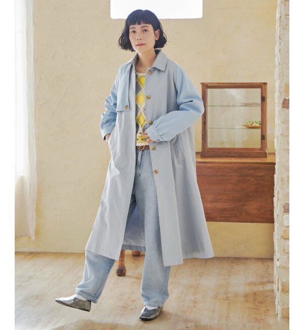 Lbc with Life「デニム切り替えステンカラーコート」|その他|