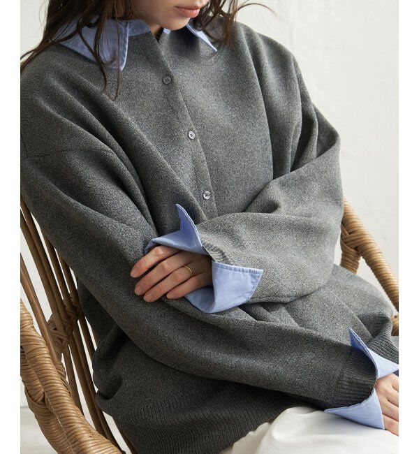 VENCE share style「シャツレイヤード風カーディガン」|カーディガン|