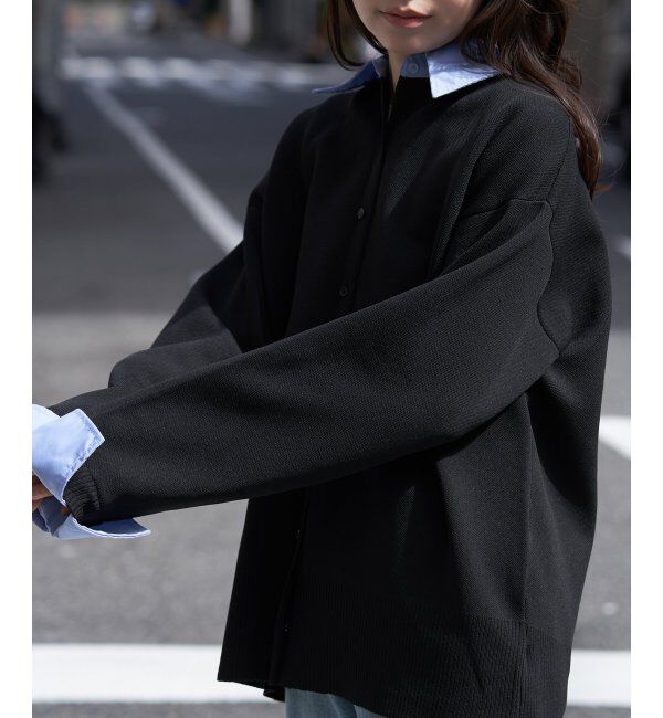 VENCE share style「シャツレイヤード風カーディガン」|カーディガン|