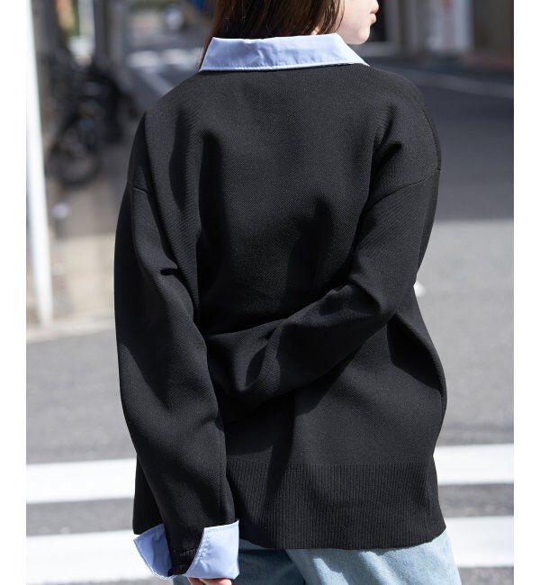 VENCE share style「シャツレイヤード風カーディガン」|カーディガン|