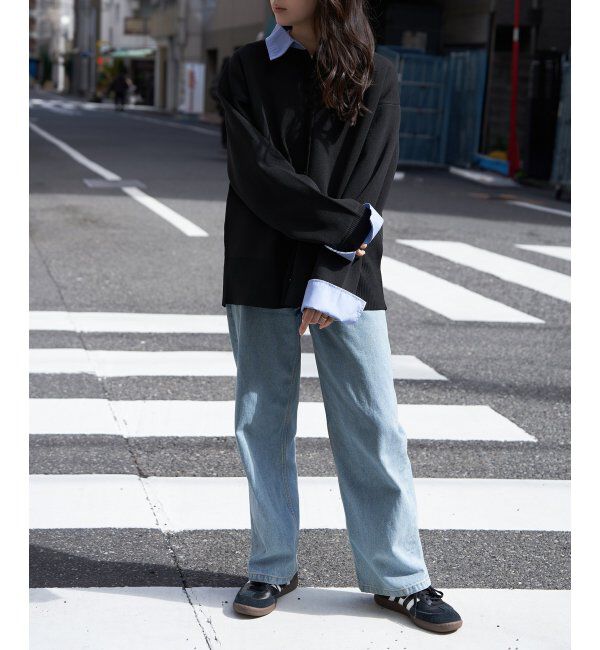 VENCE share style「シャツレイヤード風カーディガン」|カーディガン|