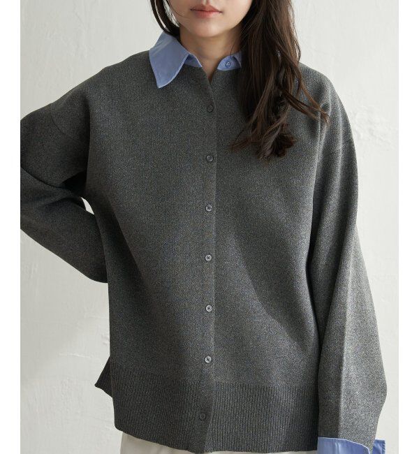 VENCE share style「シャツレイヤード風カーディガン」|カーディガン|