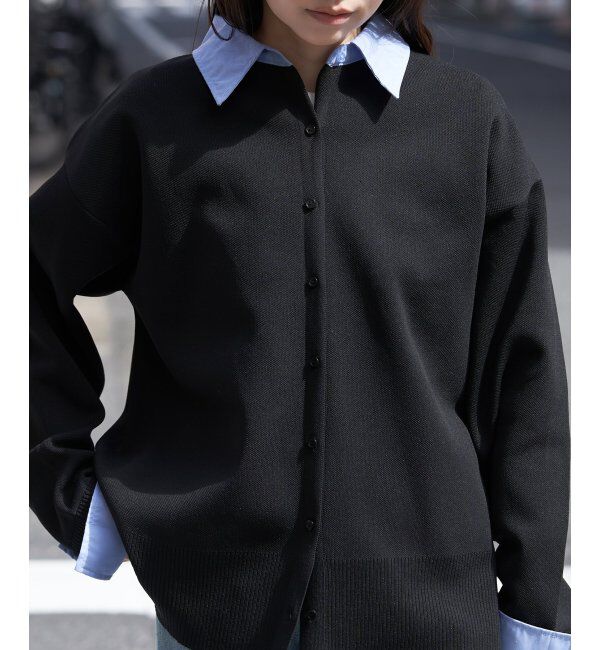 VENCE share style「シャツレイヤード風カーディガン」|カーディガン|