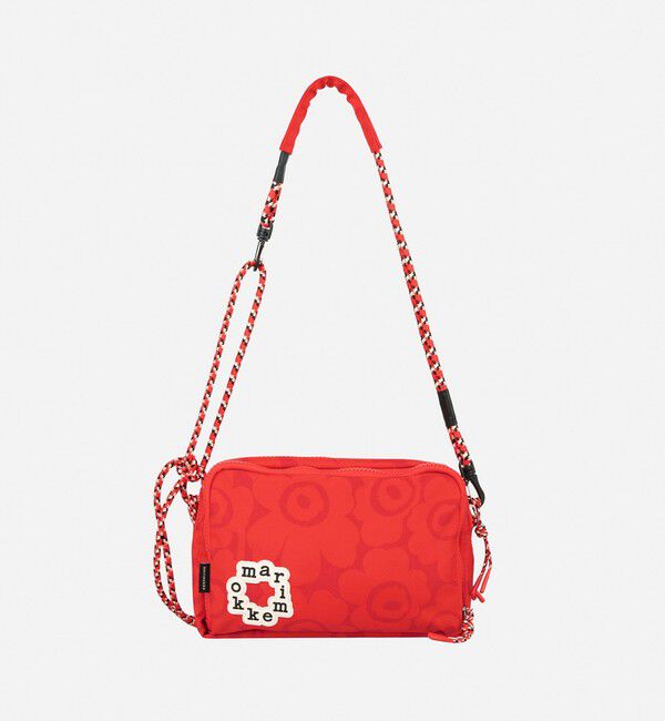 Marimekko「Kavari Mini Unikko ショルダーバッグ」|ショルダー・メッセンジャー|レッド&times;ダークレッド