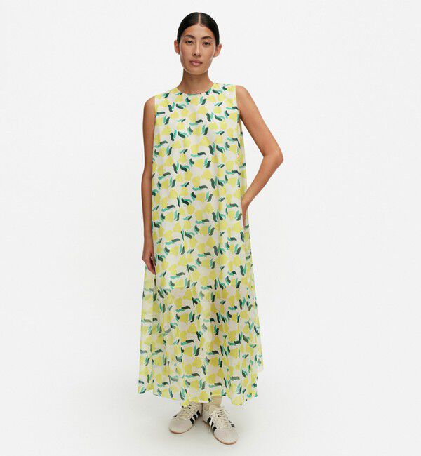 Marimekko「Sh Piirroot Lemmitty ワンピース」|ワンピース|ﾎﾜｲﾄ&times;ｲｴﾛｰ&times;ｸﾞﾘｰﾝ