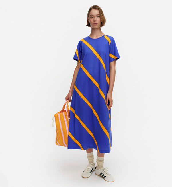 Marimekko「Pisteinen Basso ワンピース」|ワンピース|ブルー&times;イエロー