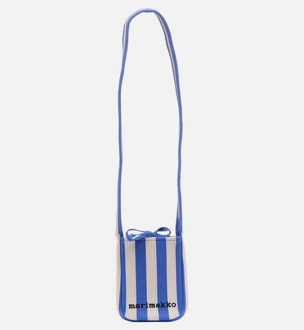 Marimekko「Knitted Phone Pocket Merirosvo ショルダーバッグ」|ショルダー・メッセンジャー|ブルー&times;オフホワイト