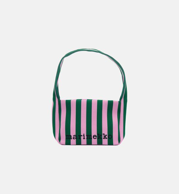Marimekko「Knitted Shoulderbag Merirosvo ショルダーバッグ」|ショルダー・メッセンジャー|ﾋﾟﾝｸ&times;ﾀﾞｰｸｸﾞﾘｰﾝ