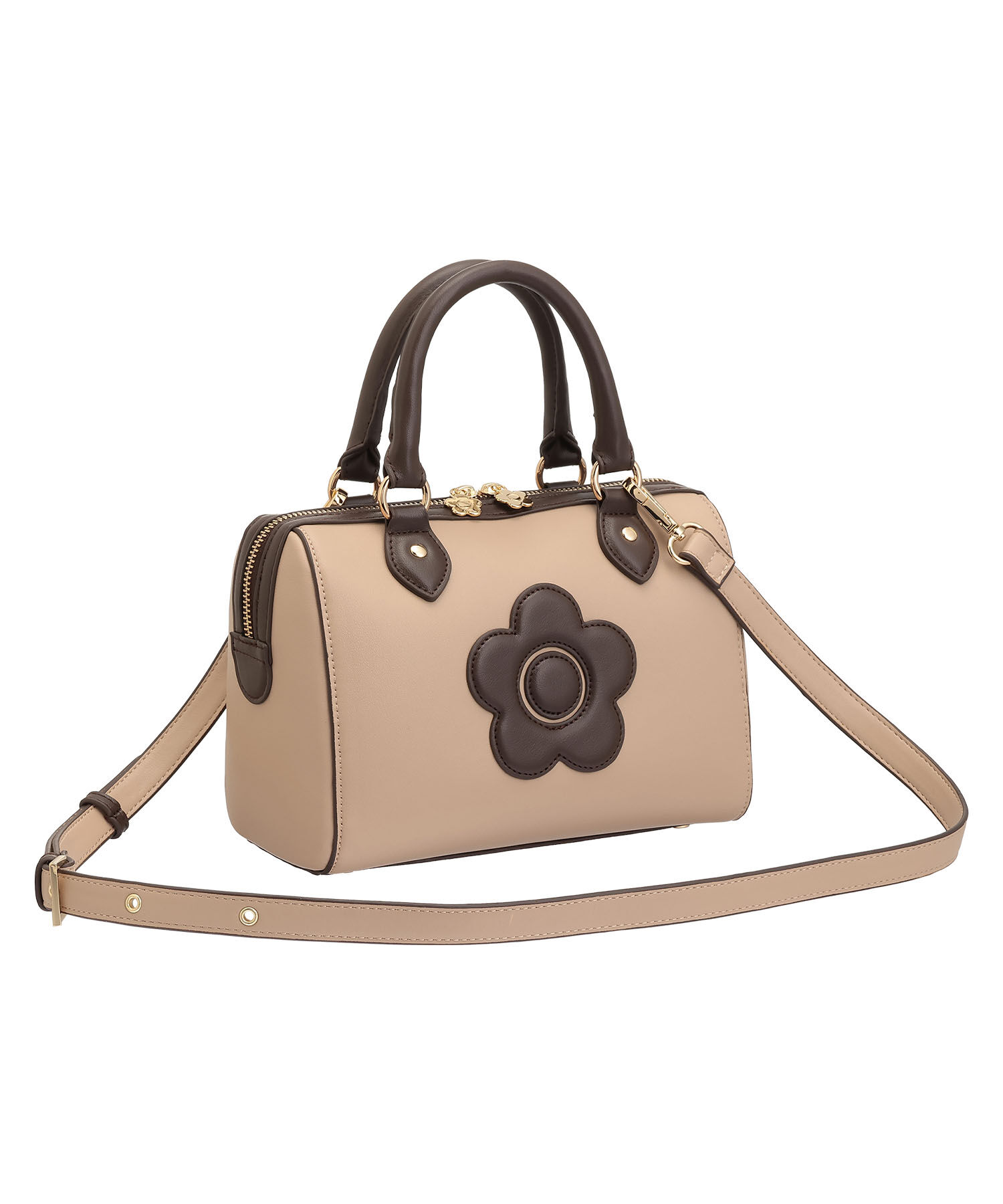 MARY QUANT「デイジークラシカル ミニボストン」|ボストンバッグ|ベージュ