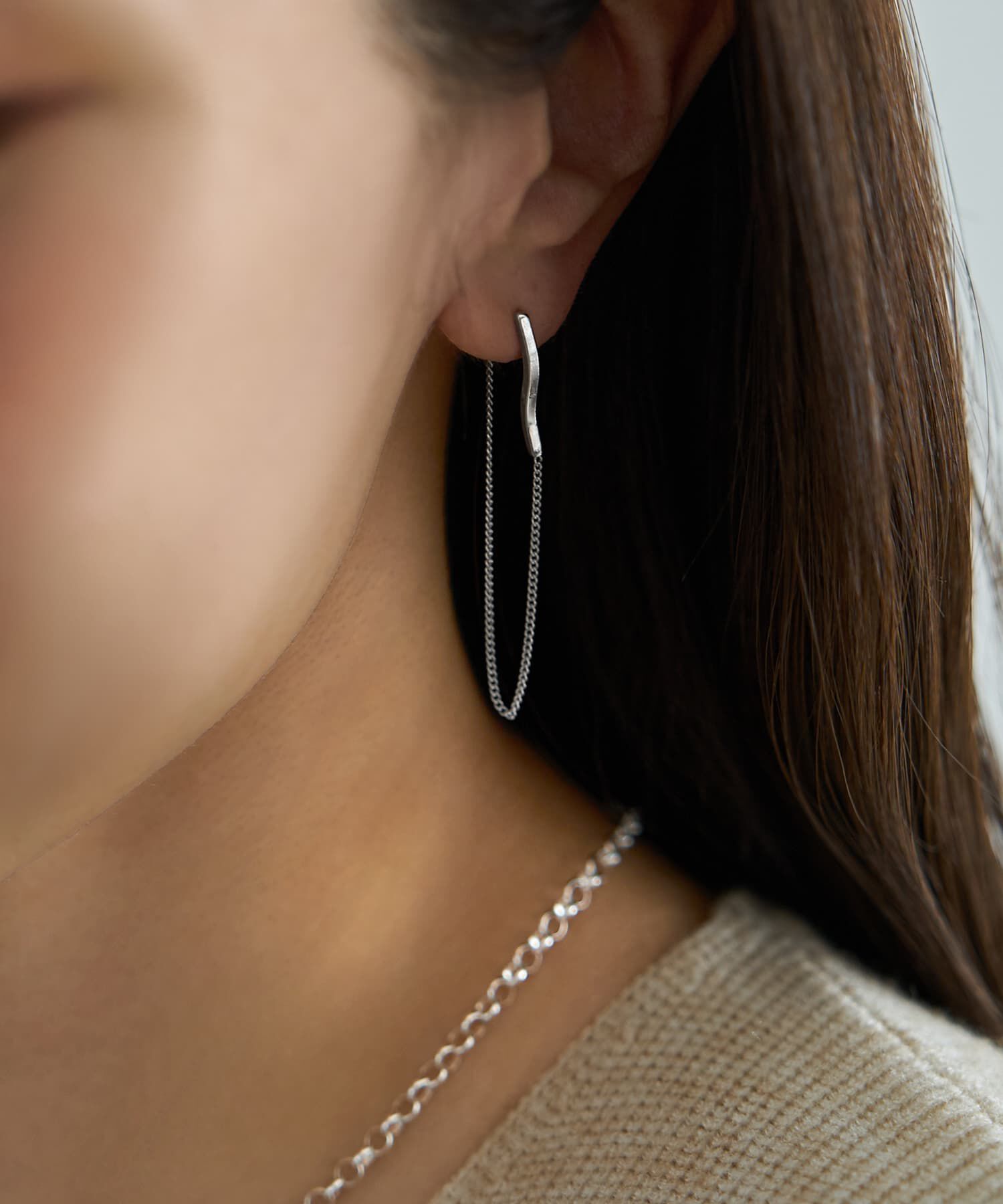 STYLE DELI「前後がチェーンで繋がるピアス」|ピアス|