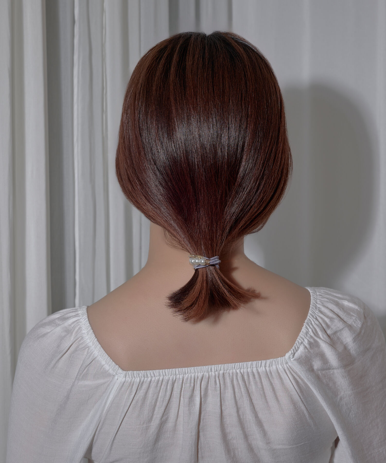 Phoebe「パールラインコンビヘアブレス グレー」|ヘアゴム・シュシュ|