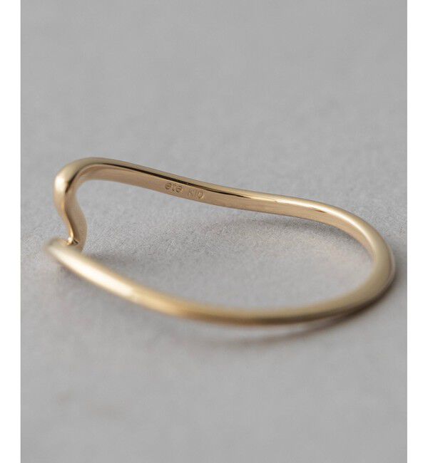 ete「[レイヤード] K10YG ウェーブ リング」|リング|