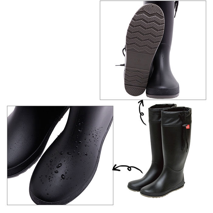 BACKYARD FAMILY「レインブーツ レディース ロング 通販 折りたたみ 折り畳み フォールディングレインブーツ」|レインシューズ|