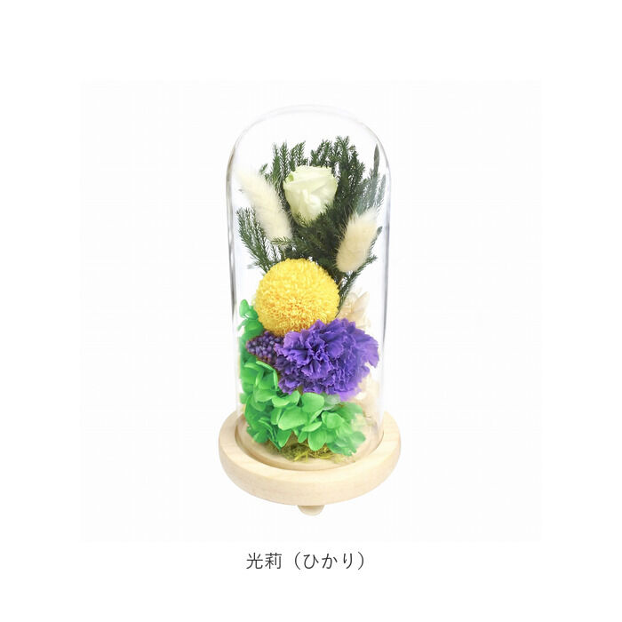 BACKYARD FAMILY「プリザーブドフラワー 仏花 通販 お供えガラスドーム 光莉 ひかり お供え物 おしゃれ 枯れない」|その他|
