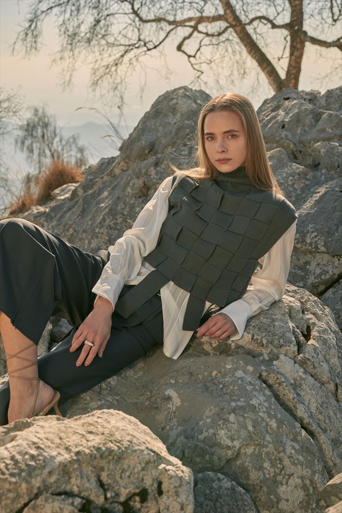 BACKYARD FAMILY「MIND マインド バスケット編み ベスト 通販 ニット レイヤード ニットベスト 重ね着」|その他|