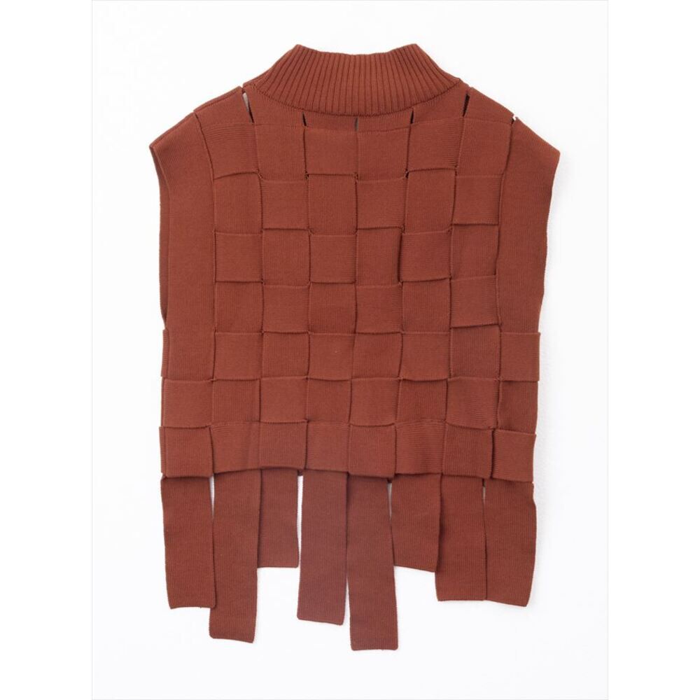 BACKYARD FAMILY「MIND マインド バスケット編み ベスト 通販 ニット レイヤード ニットベスト 重ね着」|その他|ブラウン1