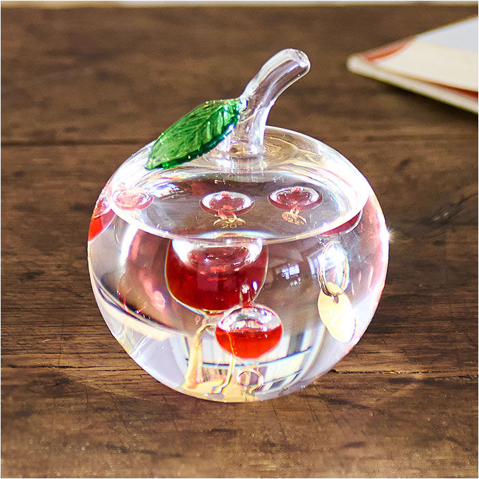 BACKYARD FAMILY「ガラスフロート温度計 りんご 通販 温度計 ガリレオ温度計 333-218 ガリレオサーモメーター」|その他|