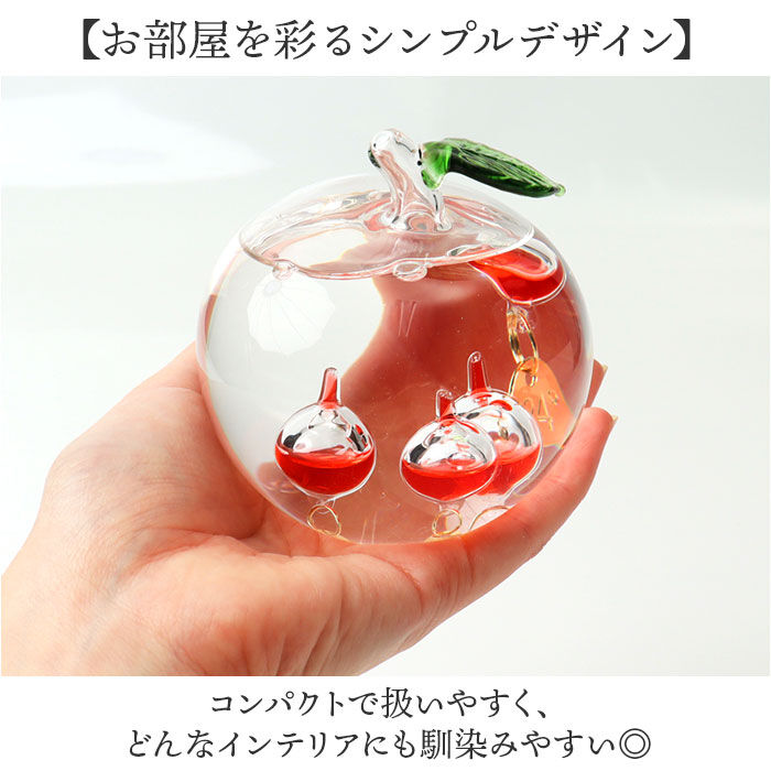 BACKYARD FAMILY「ガラスフロート温度計 りんご 通販 温度計 ガリレオ温度計 333-218 ガリレオサーモメーター」|その他|