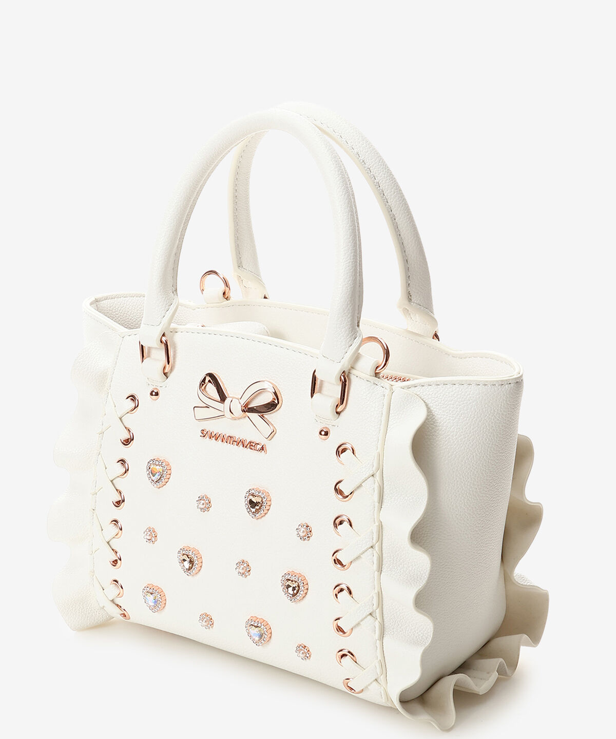 Samantha Vega「レースアップハートビジューフラッタ―(ミニ)」|ショルダー・メッセンジャー|