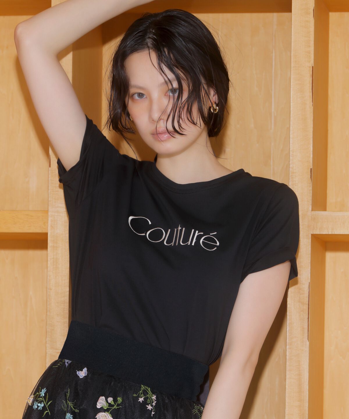 アンドクチュール「COUTURE 刺繍Tシャツ」|Tシャツ・カットソー|