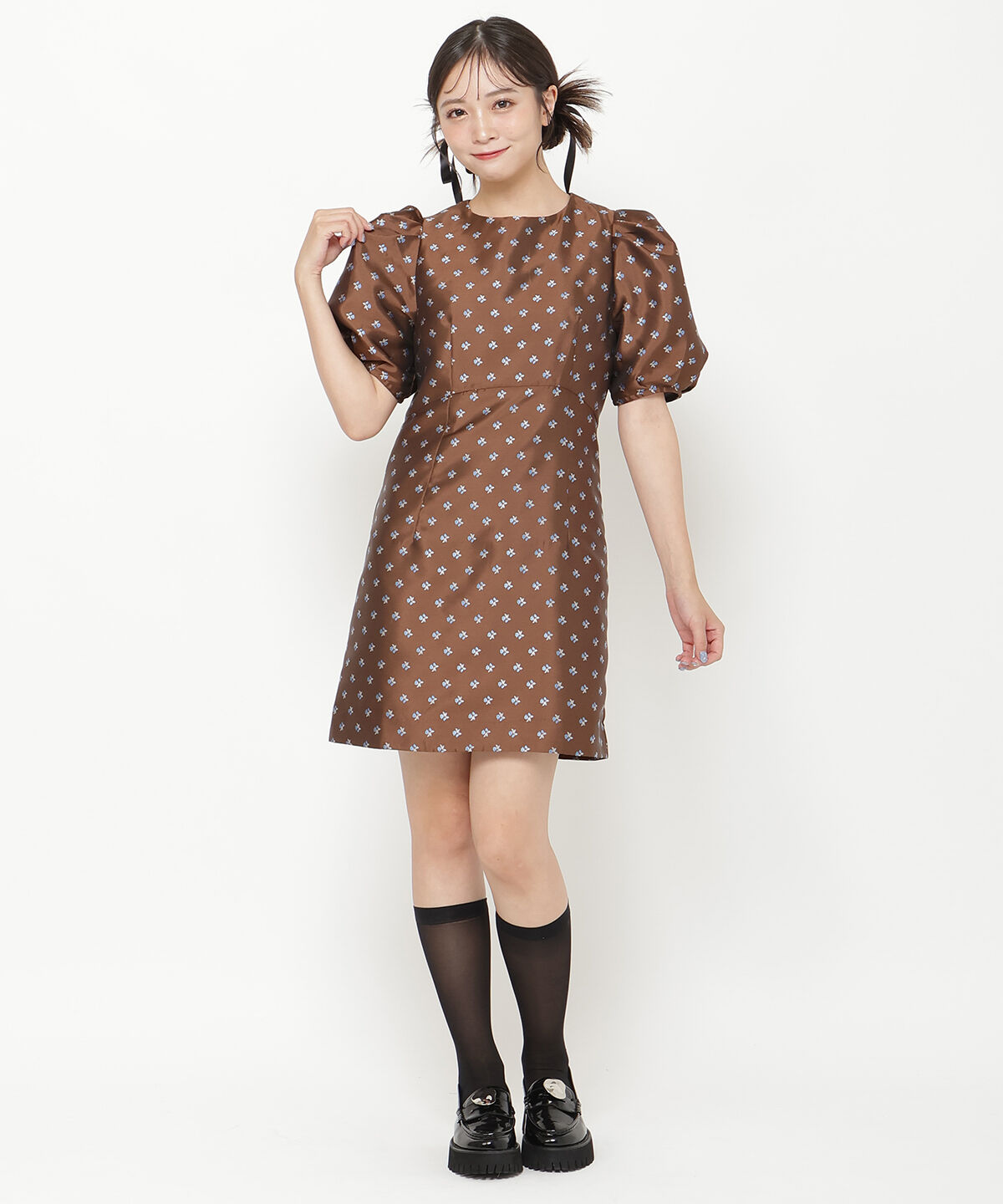 REDYAZEL「ジャガードフラワーミニワンピース」|ワンピース|